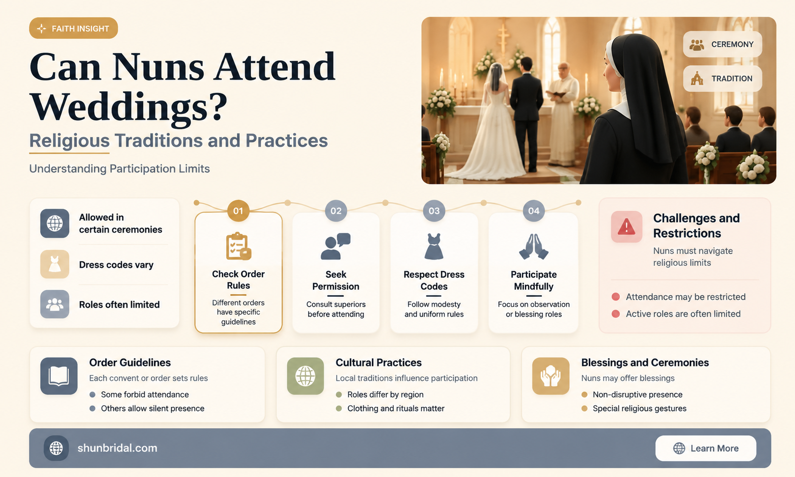 are nuns allowed to go to weddings