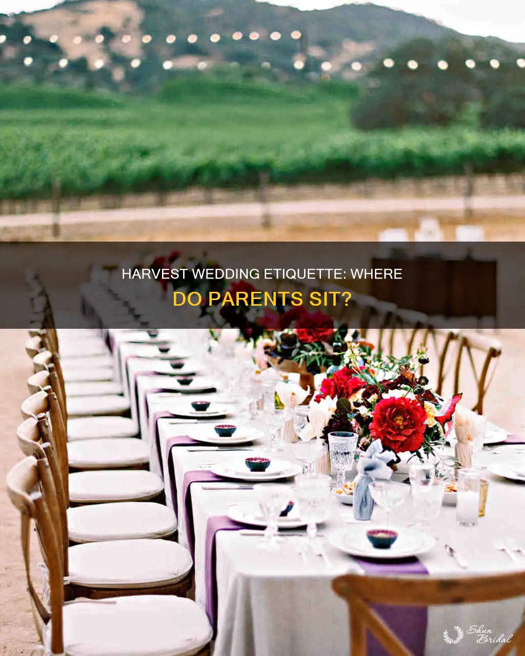 can parents sit at harvest wedding reception table