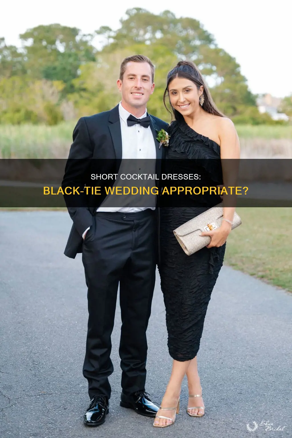 can short cocktail dresses be worn to black tie wedding