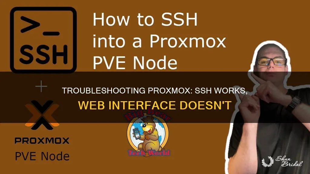 can ssh but not wed proxmox