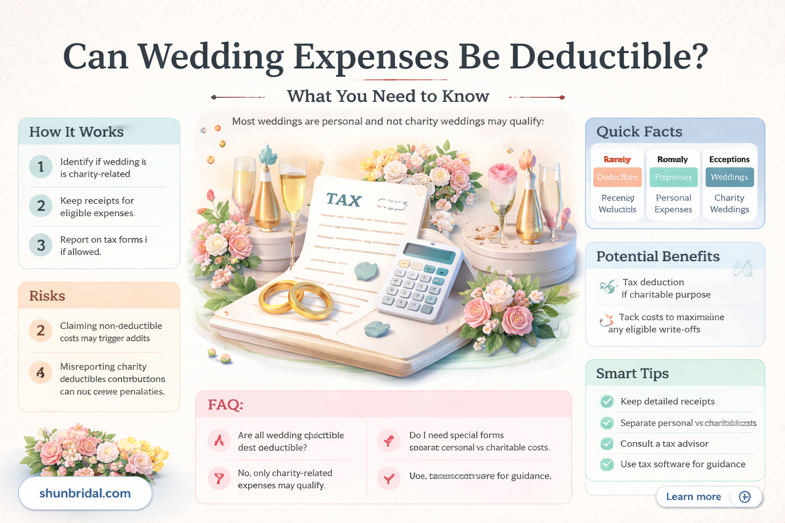 are any wedding costs tax deductible
