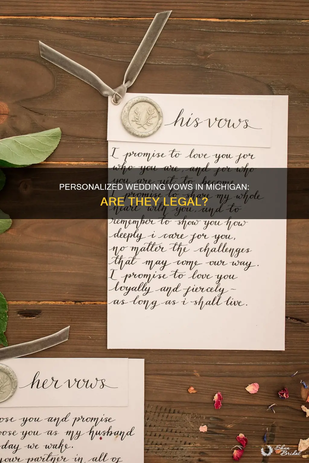 can wedding vows be personalized in mi