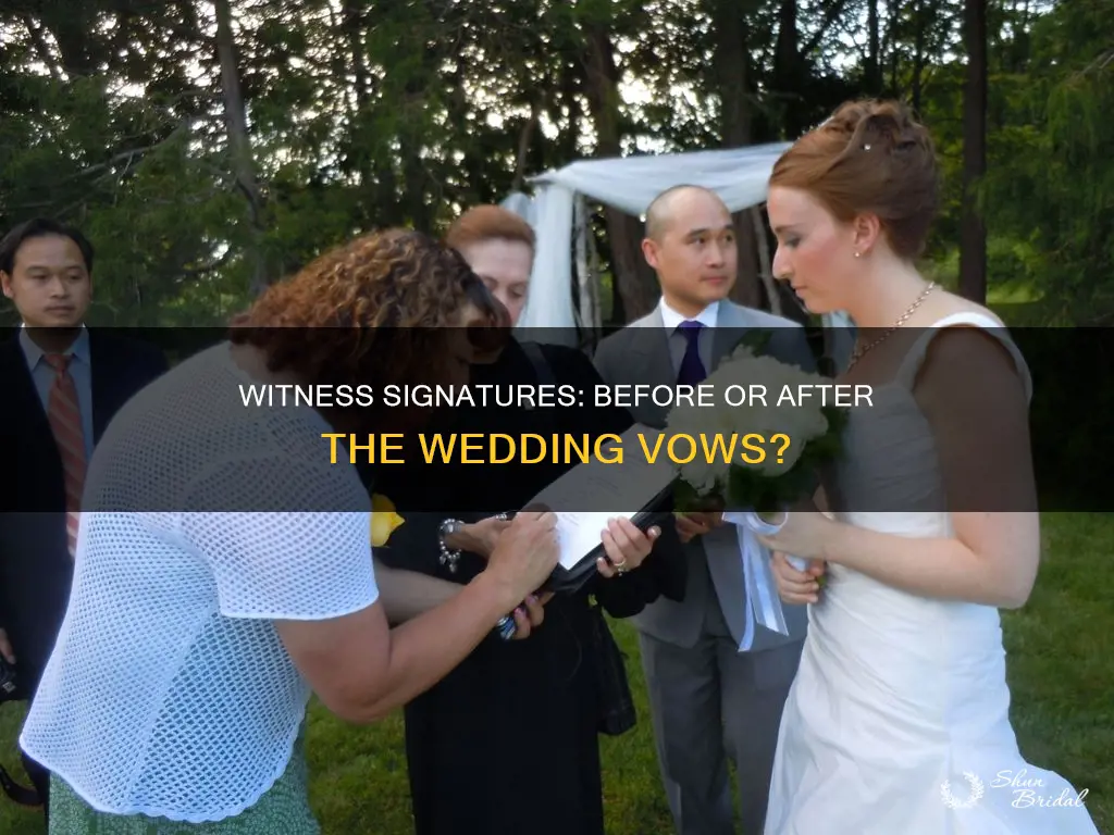 can witness signitures be done after wedding