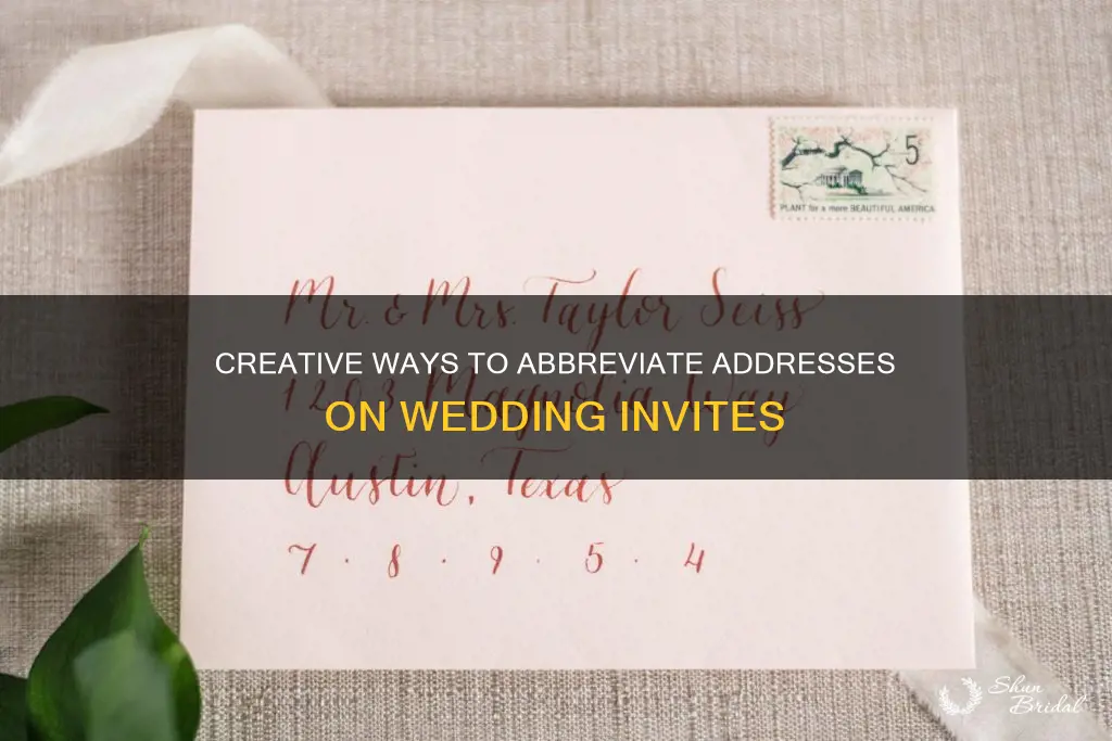 can you abbreviate addresses on wedding invitations