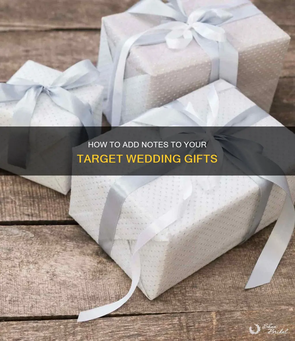 can you add a note on target wedding registry gufts