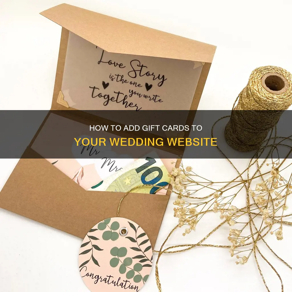 can you add gift cards to wedding website