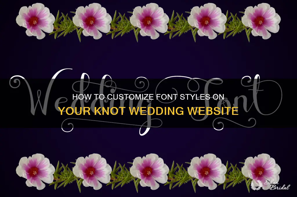 can you change font on the knot wedding website