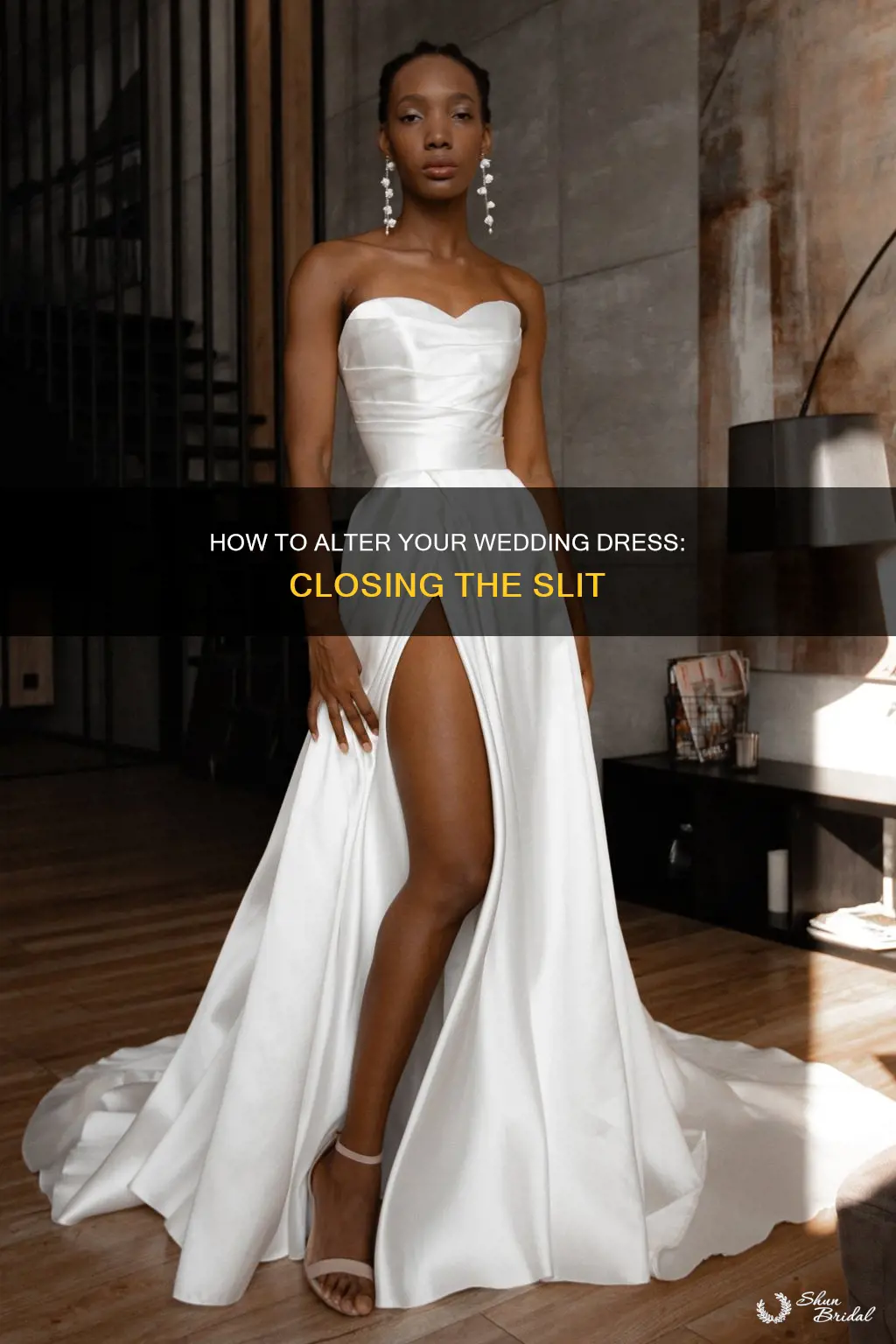 can you close a slit in a wedding dress