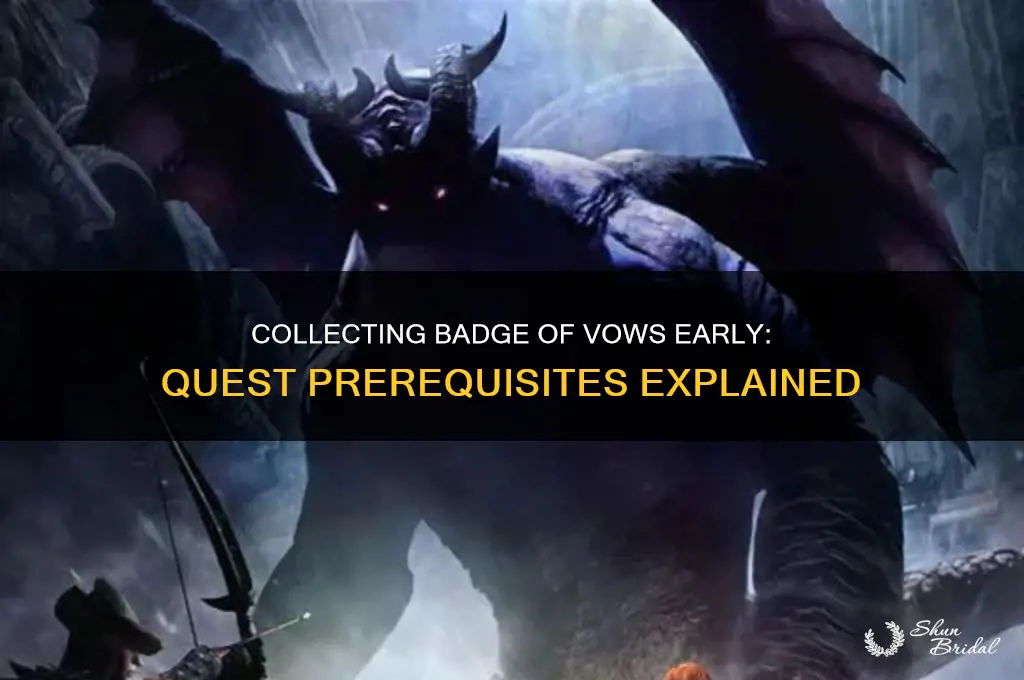 can you collect badge of vows before the quest