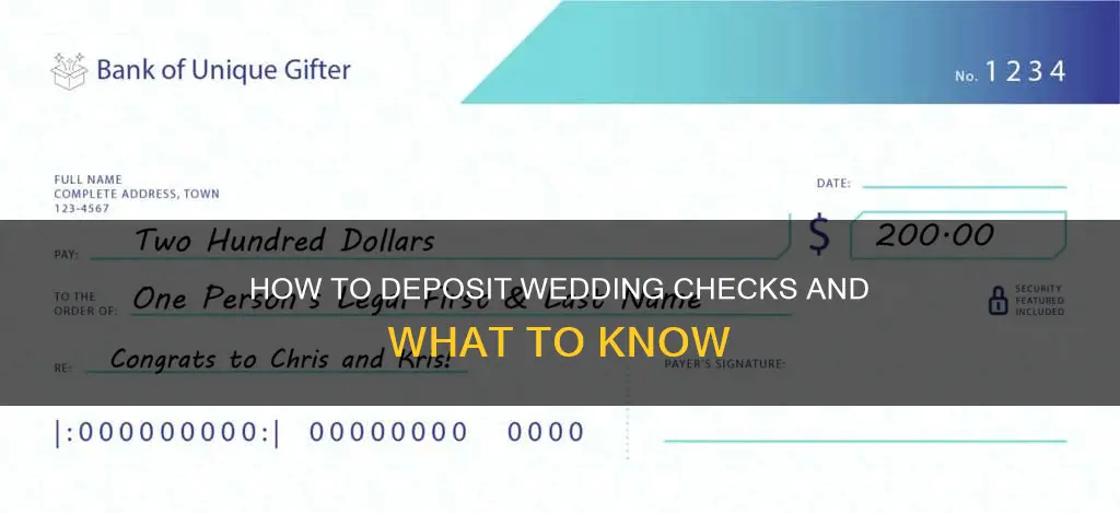 can you deposit wedding checks