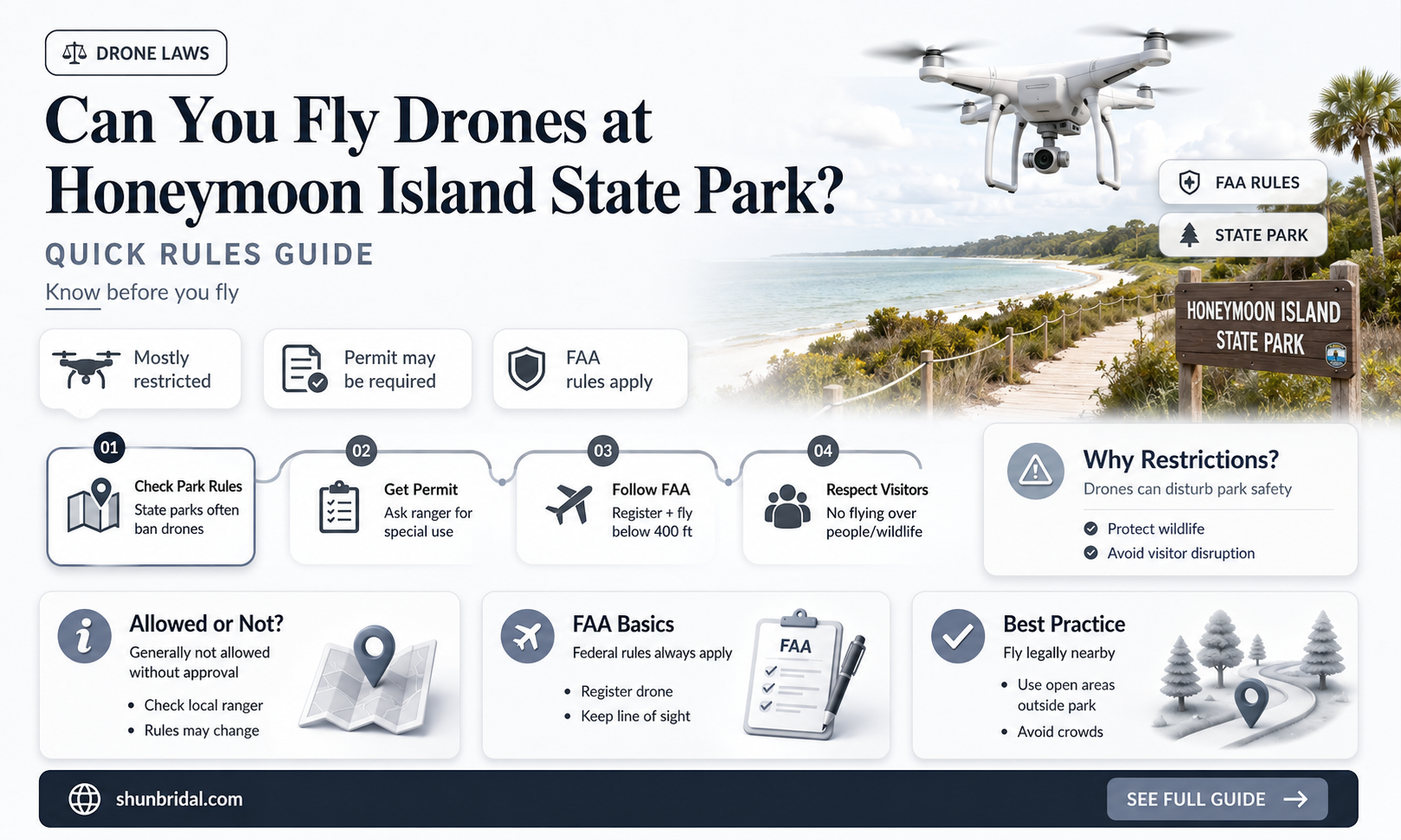 are drones allowed in honeymoon island state park