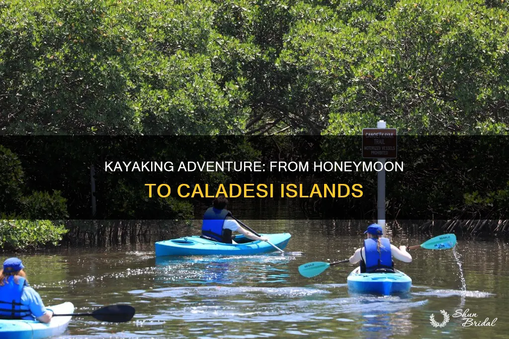 can you kayak from honeymoon island to caladesi island