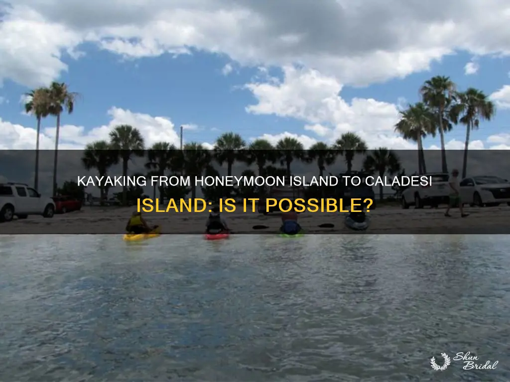 can you kayak from honeymoon island to caladesi island