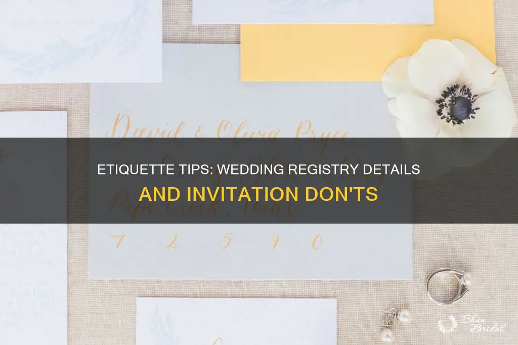 can you not put wedding registry on invitation