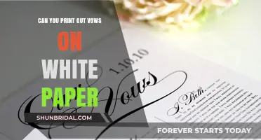 Printing Wedding Vows on White Paper: Creative Ideas and Tips