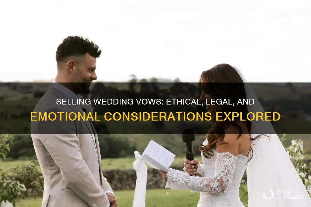 can you sell wedding vows