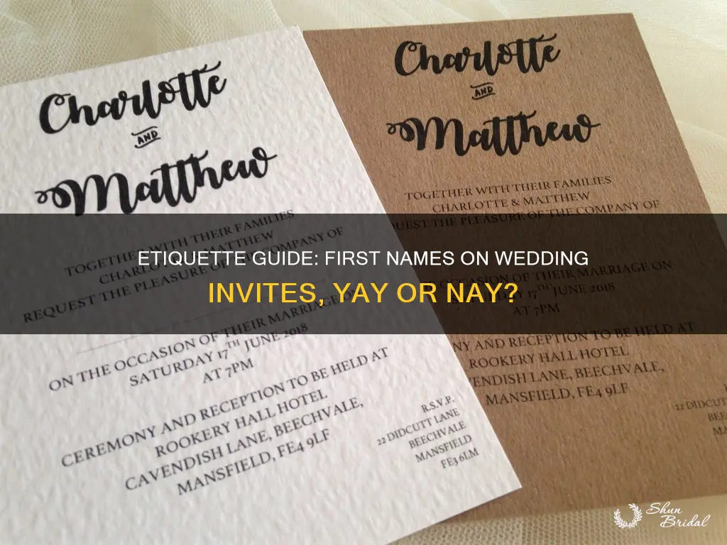 can you use first names on wedding invitations