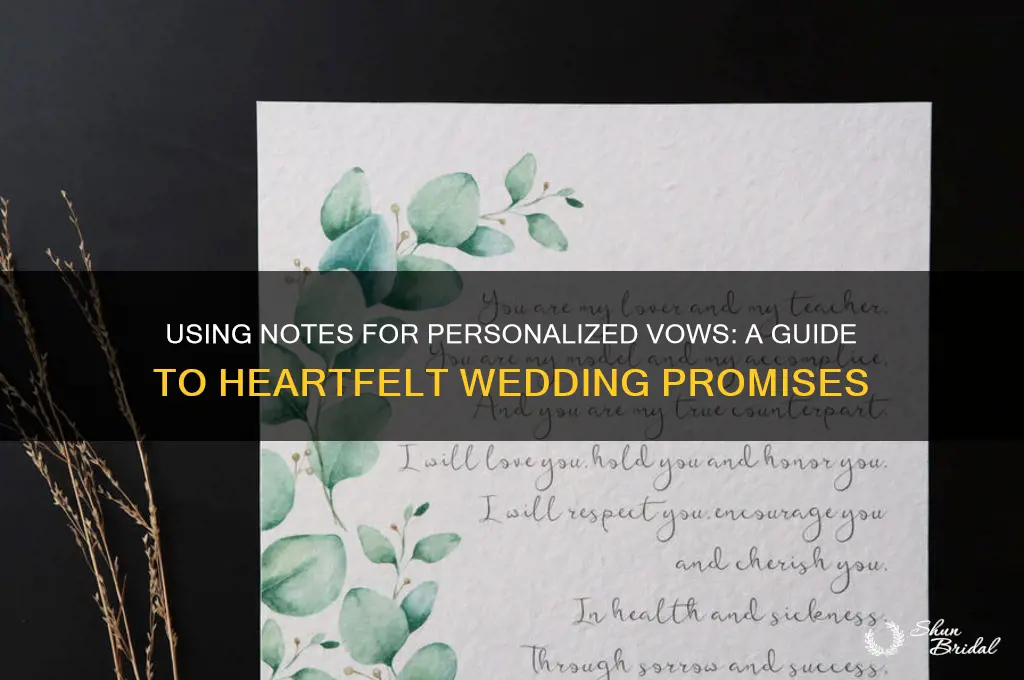 can you use notes when saying your own vows