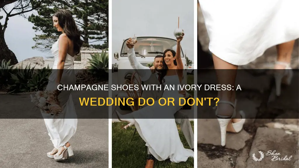 can you wear champagne shoes with ivory wedding dress