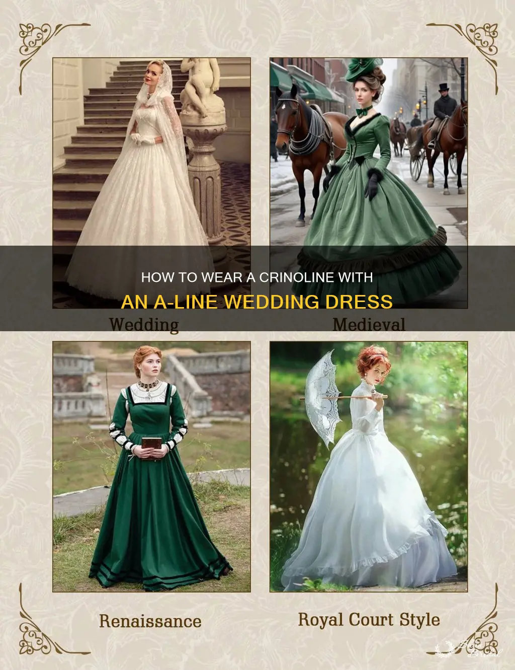 can you wear crinoline with a line wedding dress