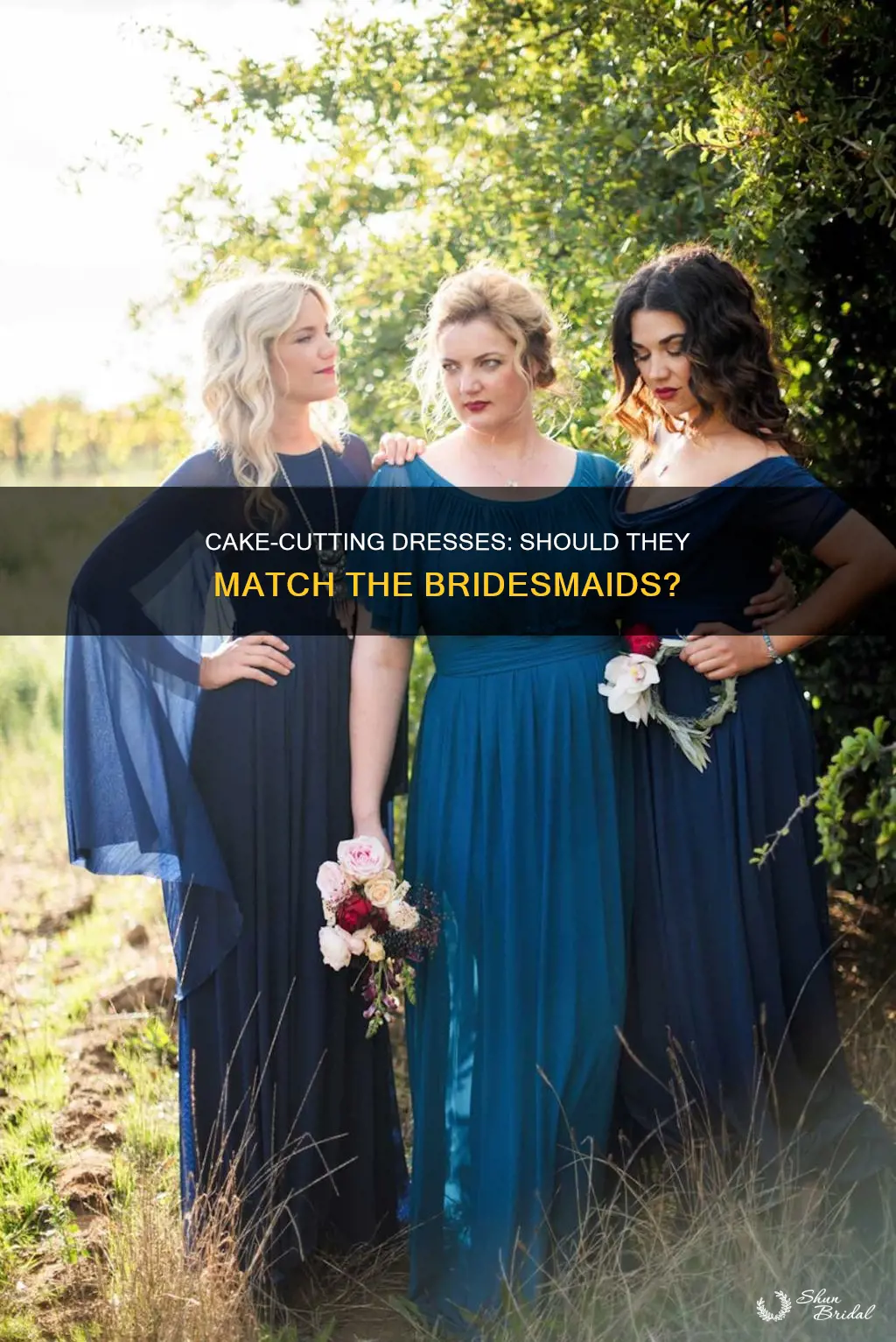 can your cake cutting dress same color as bridesmaids