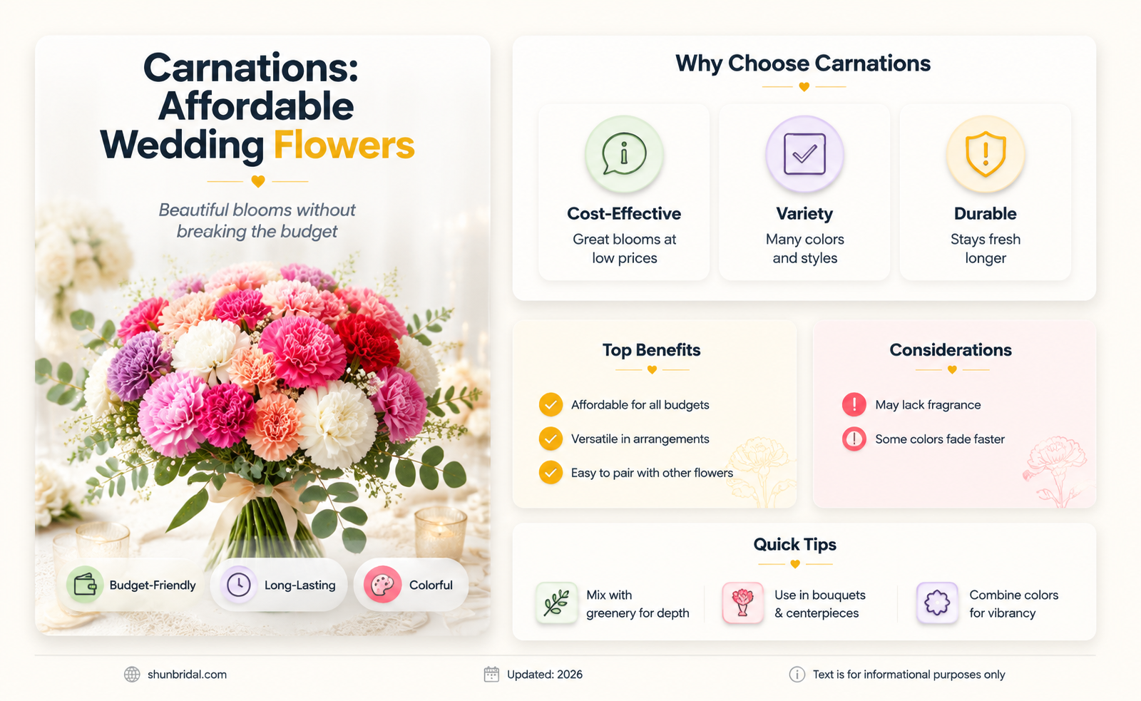 are carnations cheap for weddings
