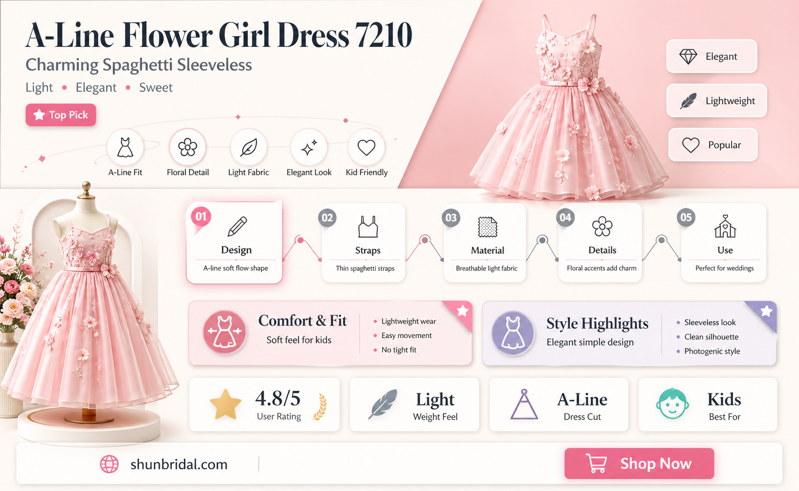 a-line spaghetti sleeveless flower girl dresses 7210