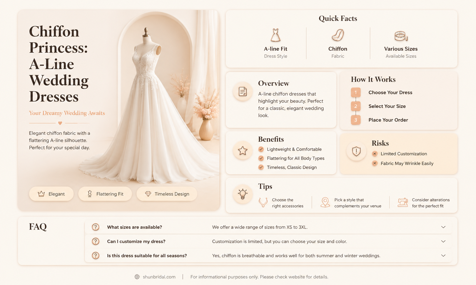 a-line princess chiffon wedding dress