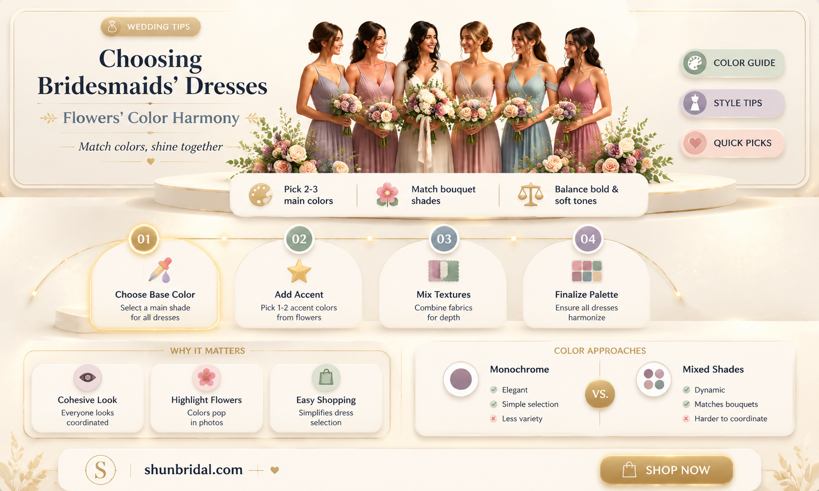 are flowers supposed to be lighter or darker than bridesmaids