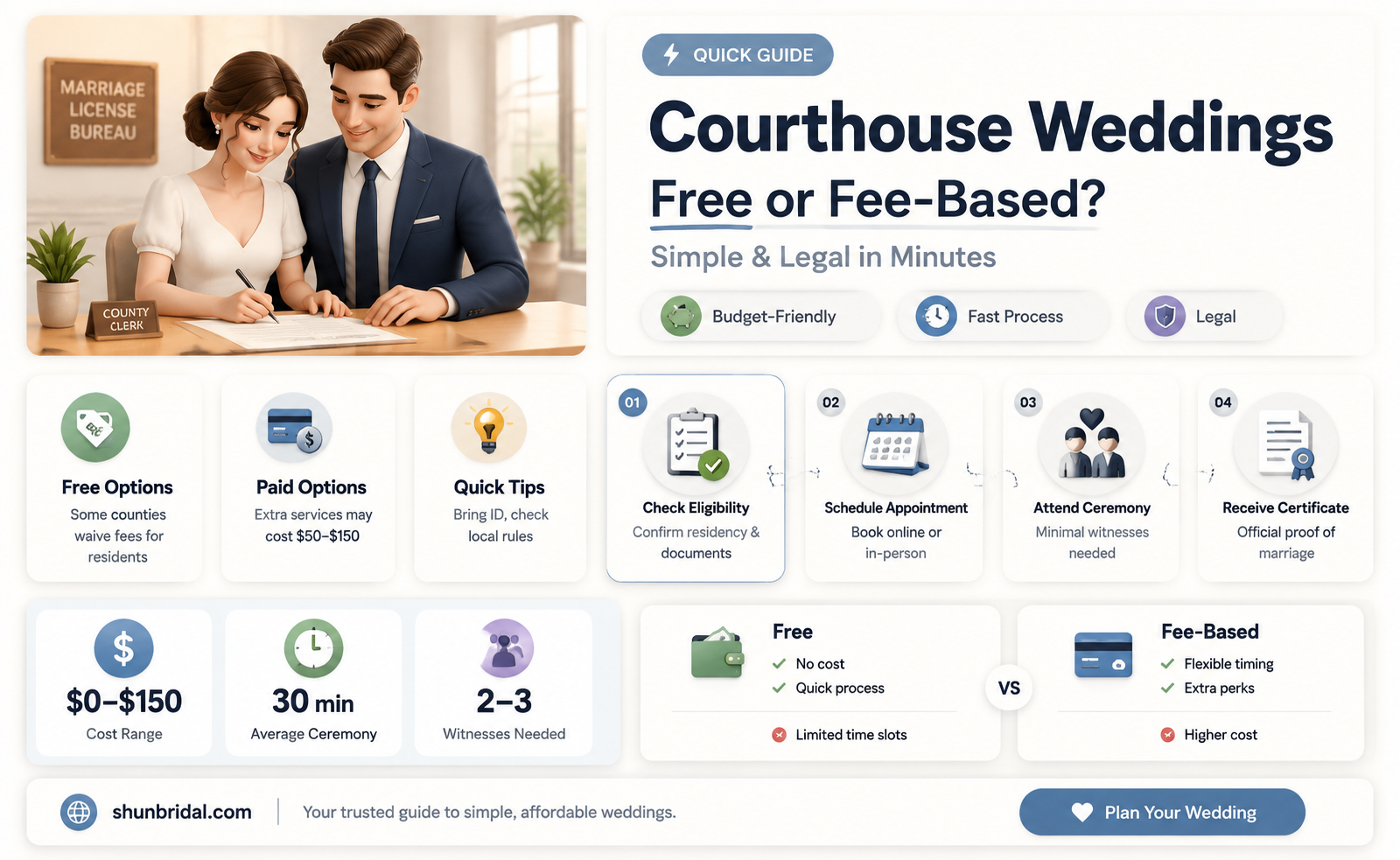 are courthouse weddings free