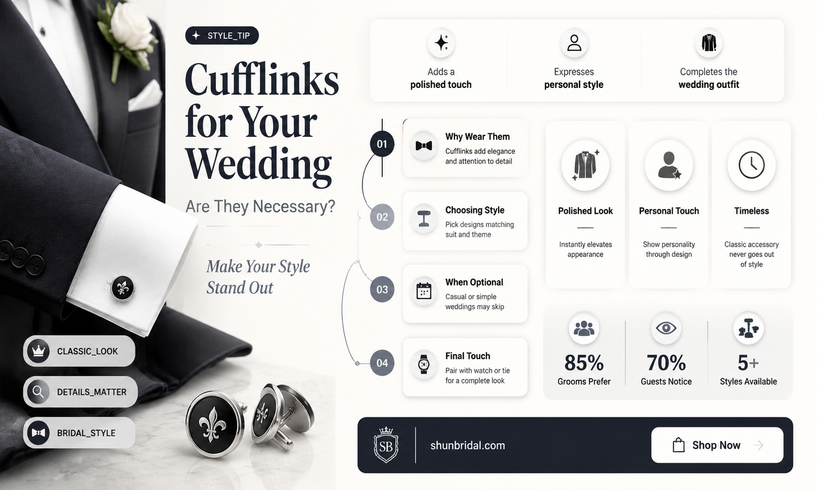 are cufflinks necessary for wedding