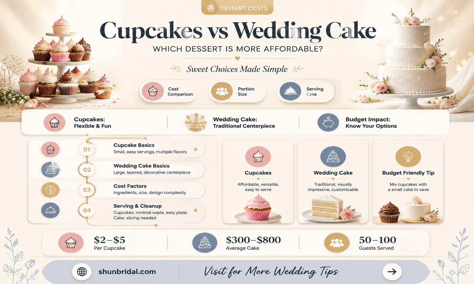 are cupcakes cheaper than a wedding cake