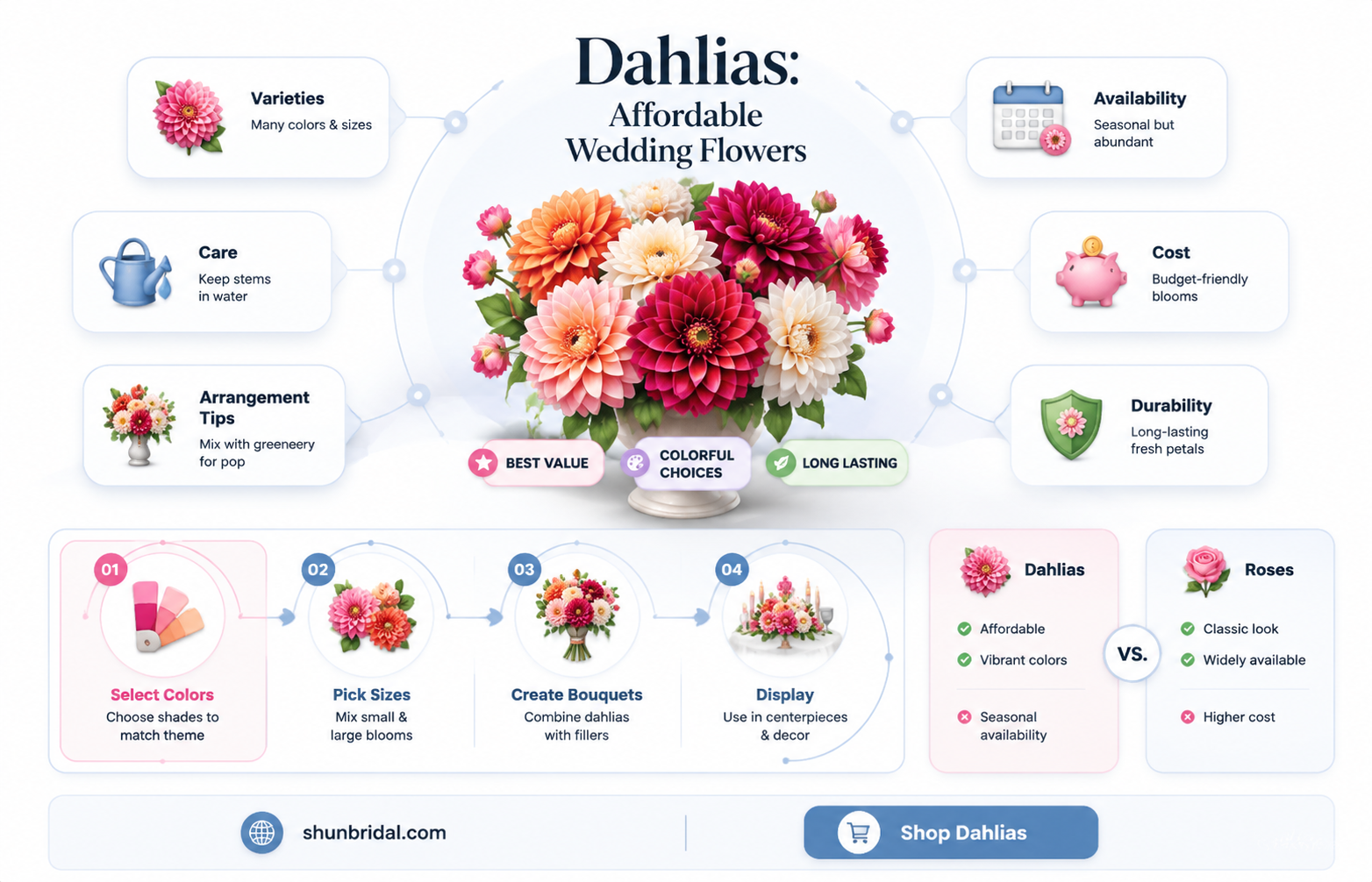 are dahlias expensive wedding flowers
