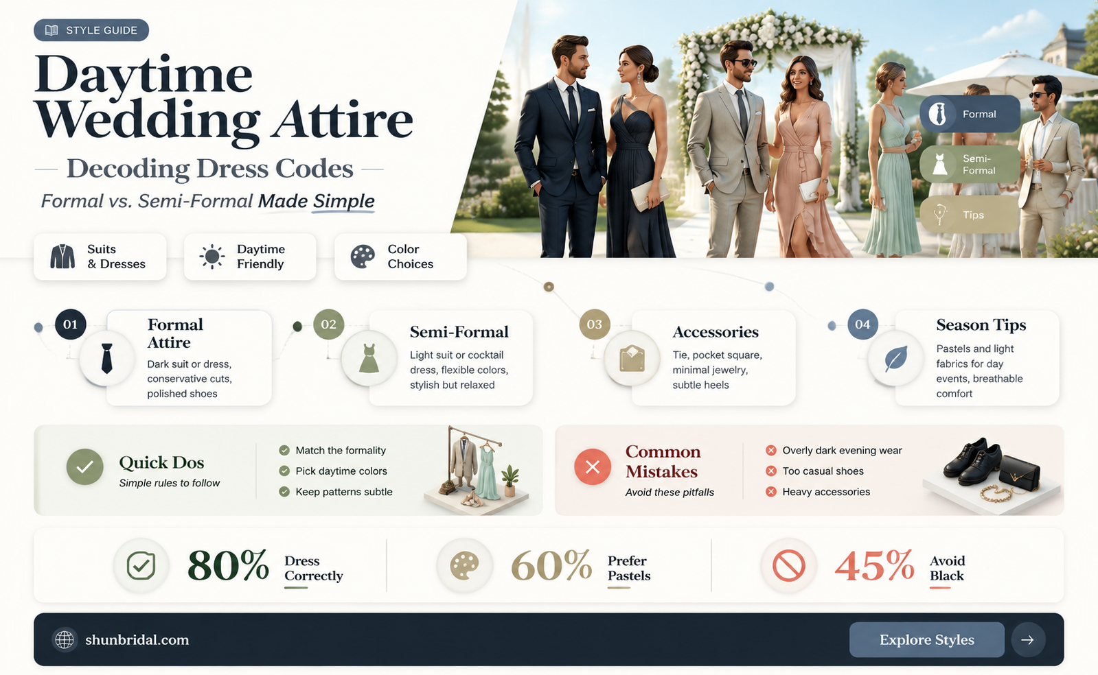 are day time weddings formal or semi formal