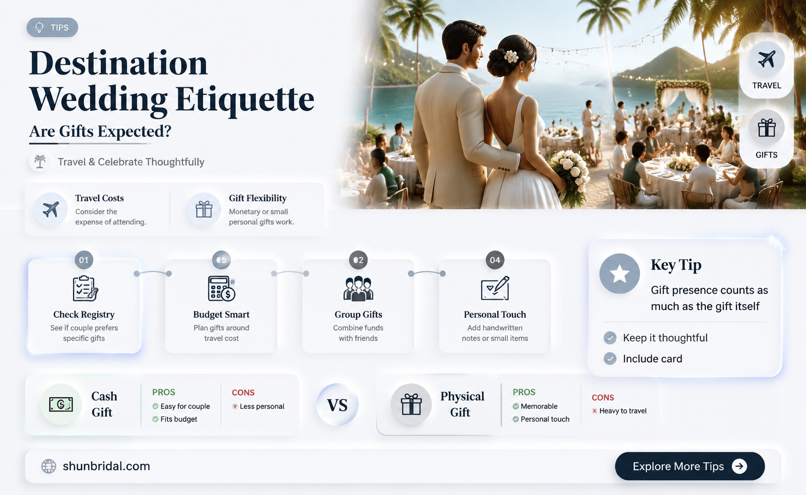 are gifts expected at a destination wedding
