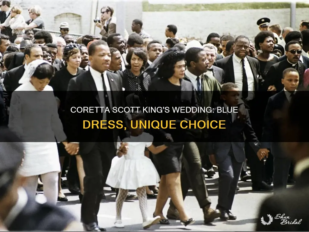 did coretta scott king wear a blue wedding dress
