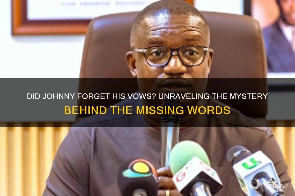 did johnny not have vows