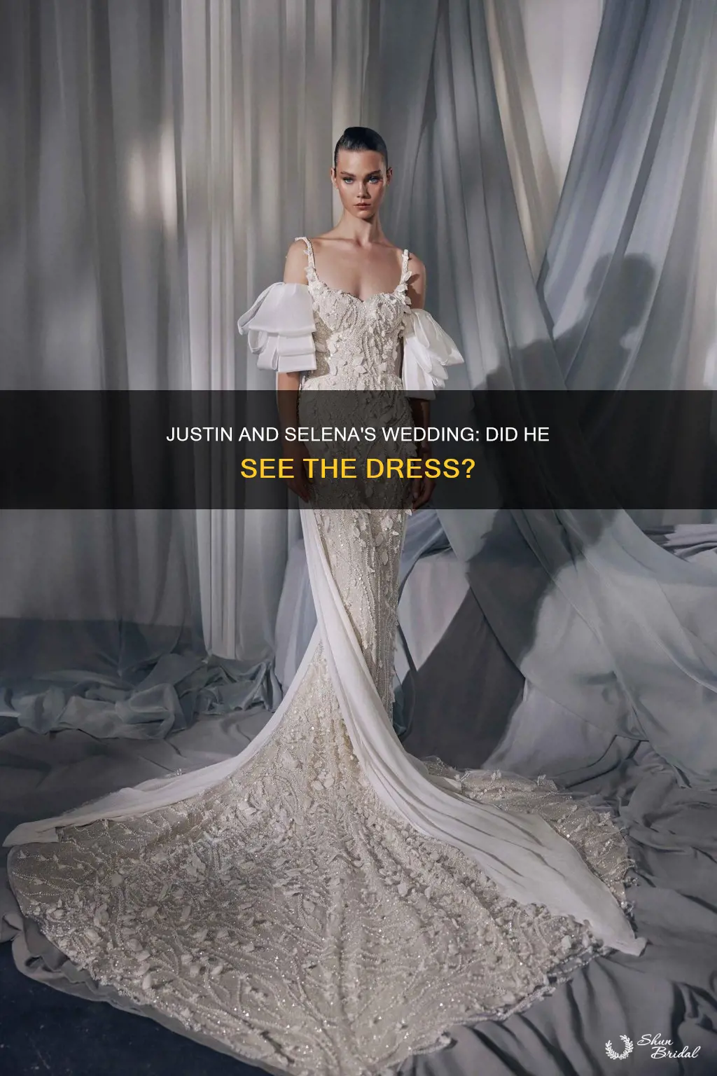 did justin see selena in a wedding dress