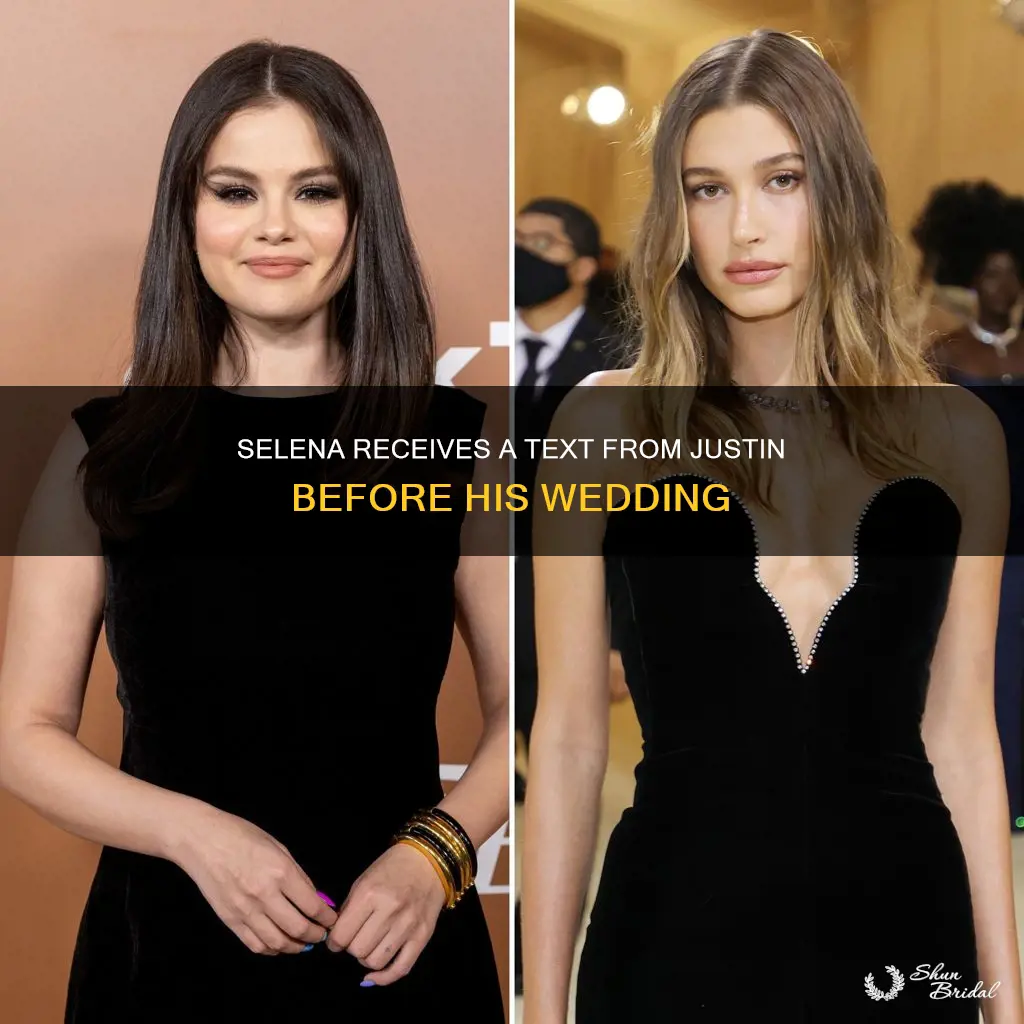 did justin text selena before wedding