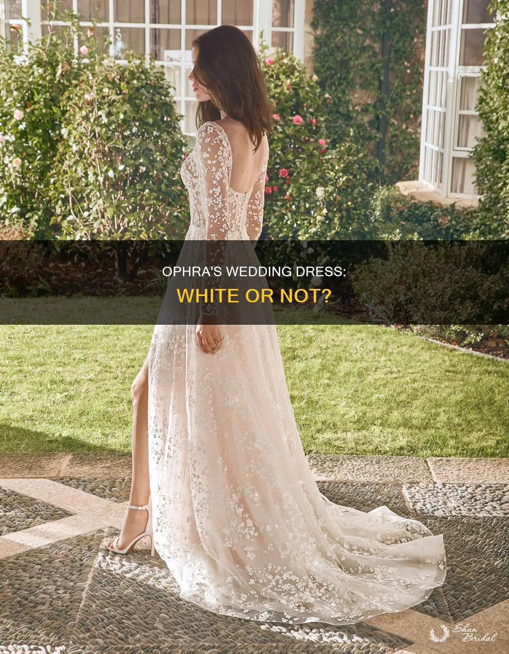 did ophra where a white dress to the wedding