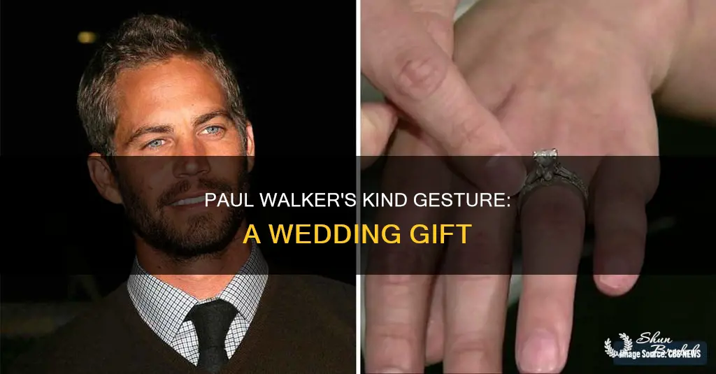 did paul walker buy a wedding ring for a couple
