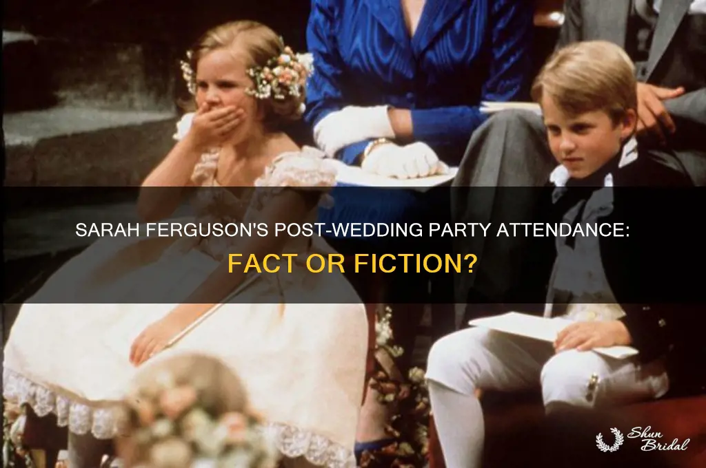 did sarah ferguson go to the post wedding party