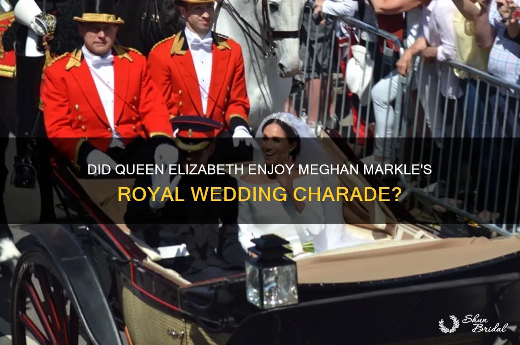 did the queen liked megans sharade in royal wedding