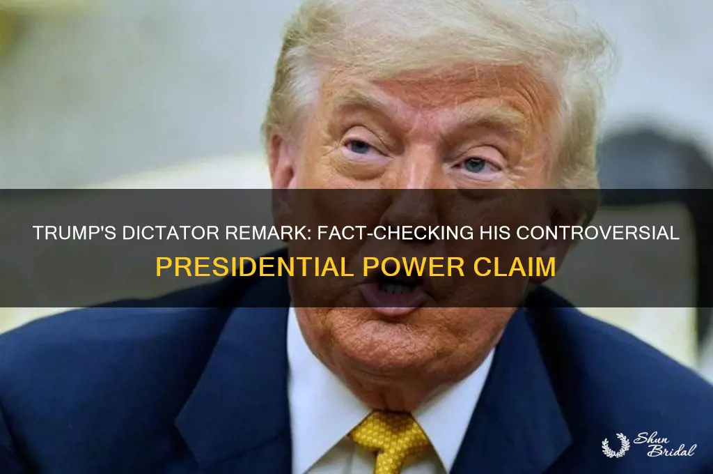 did trump vow to be a dictator