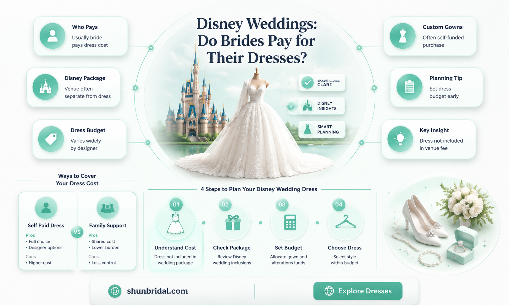 are the wedding dresses in the disney weddings free