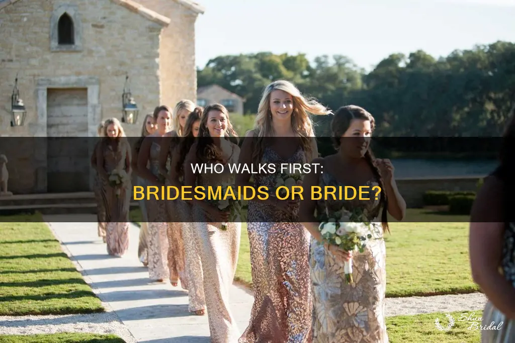 do bridesmaids walk in front or behind