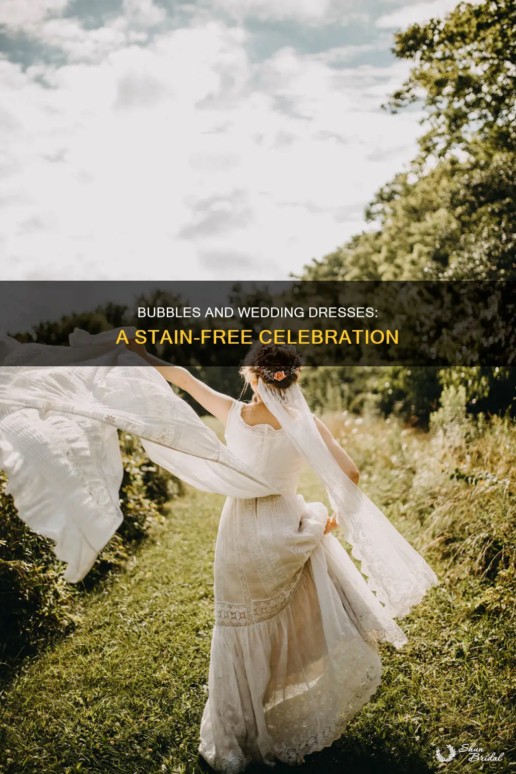 do bubbles stain wedding dress
