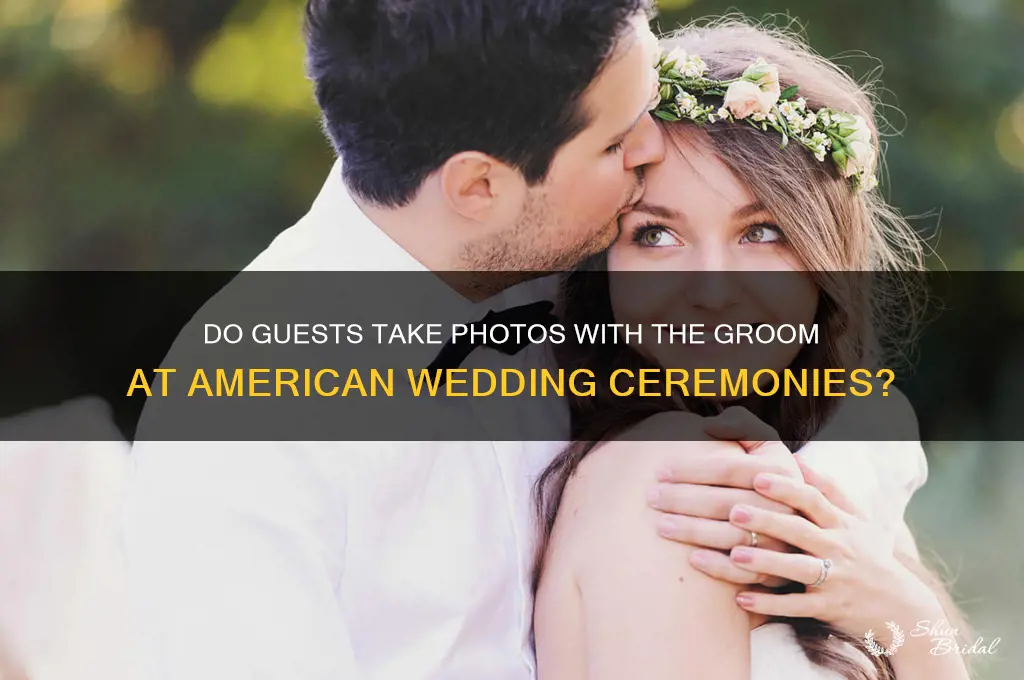 do guess take photo with groom american wedding ceremony ameri