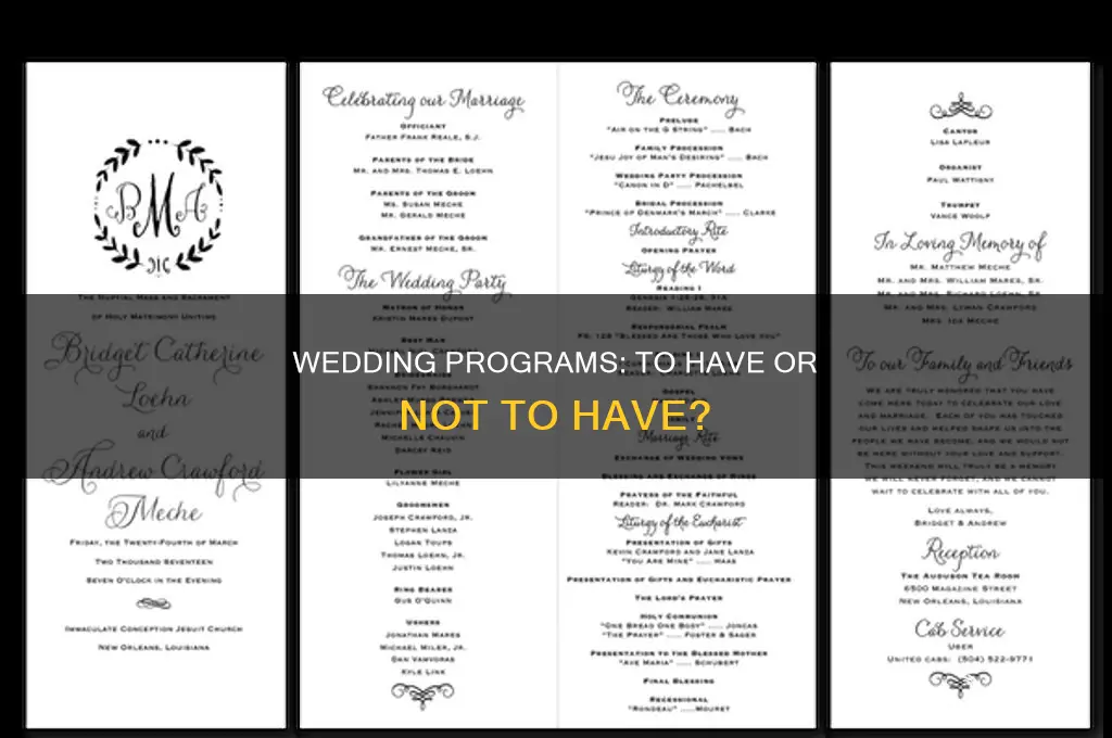 do I bother with wedding programs