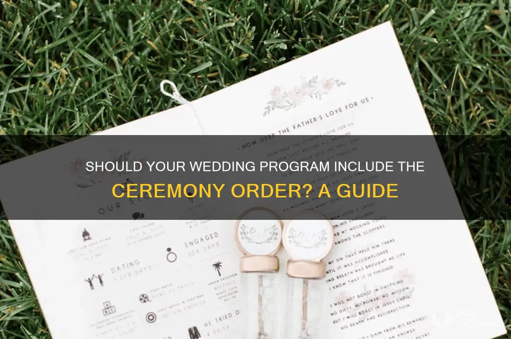 do I have to include ceremony order on wedding program